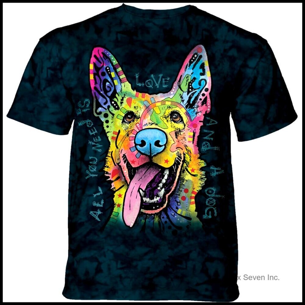 Graphic Tee Pet Portrait German Shepherd Dog Dad Oversized Casual Cotton